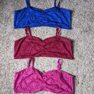 Lot of 3 Torrid Lace Bandeau Bralettes Strapless 5